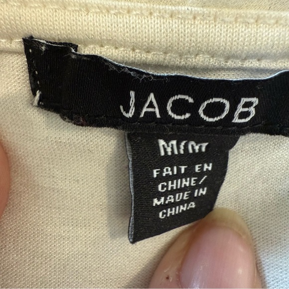 Jacob Off-White Blouse Elegant Top Horizontal Pleats Cowl Neck Top Mini … - Picture 2 of 11